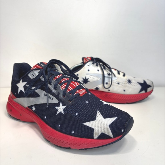 Brooks Launch 8 Running Shoes Stars Stripes Patriotic Red White Blue Size 9 - Picture 2 of 12